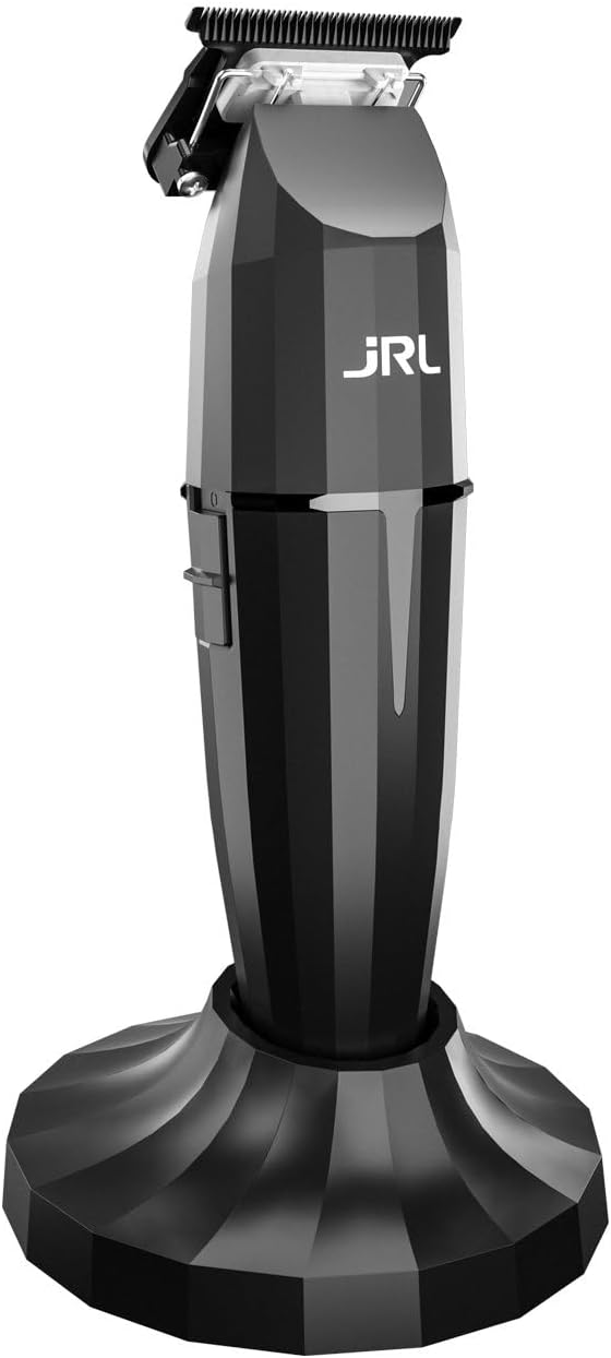 JRL Onyx Professional Hair Finishing Trimmer, Barber Cordless T-Blade for Hairline, Beard & Detail Work, EZ-Gap® 360° Exposed Blade, Quiet Smart-Clip™ Motor