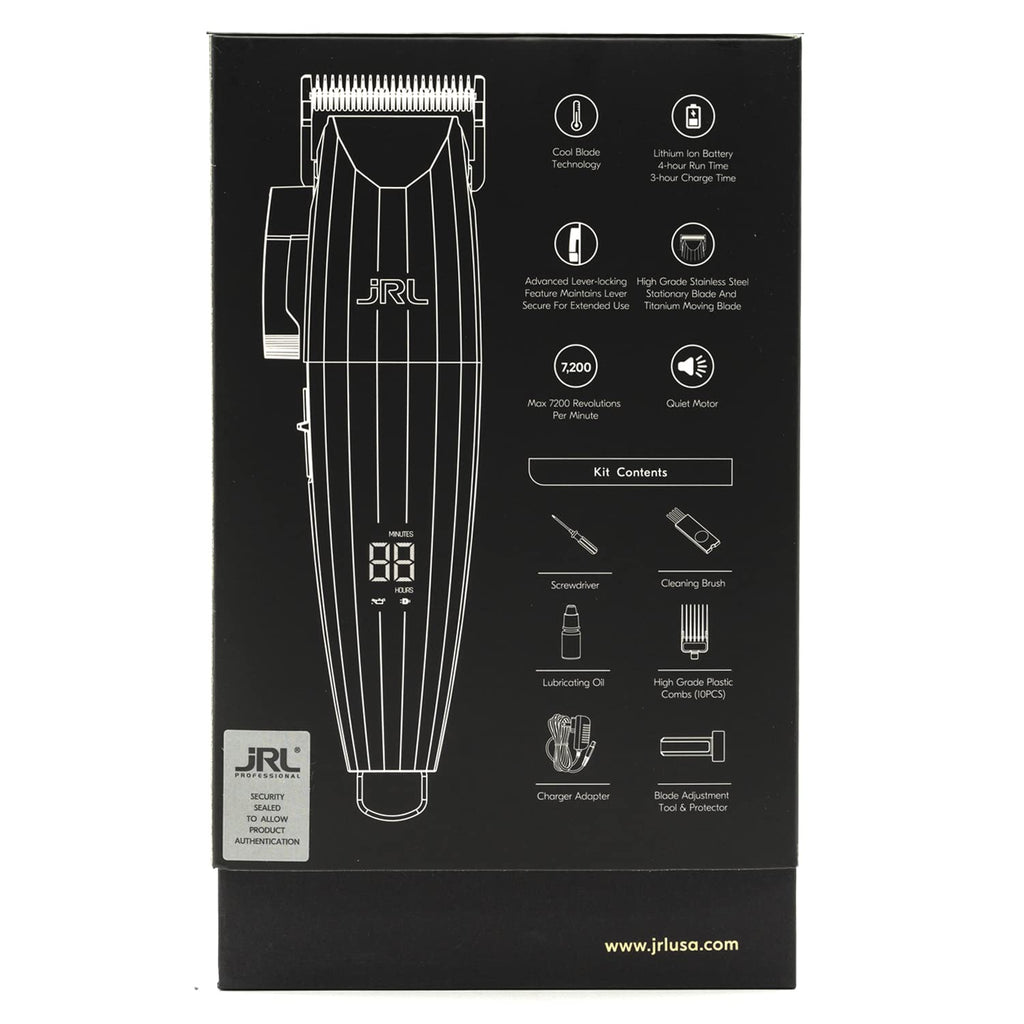 JRL Fresh Fade 2020C-G Clipper - Professional Hair Clippers w/Cool Blade Technology for Men's Grooming - Rechargeable Clippers w/LCD Display and Corrosion Proof (Gold)