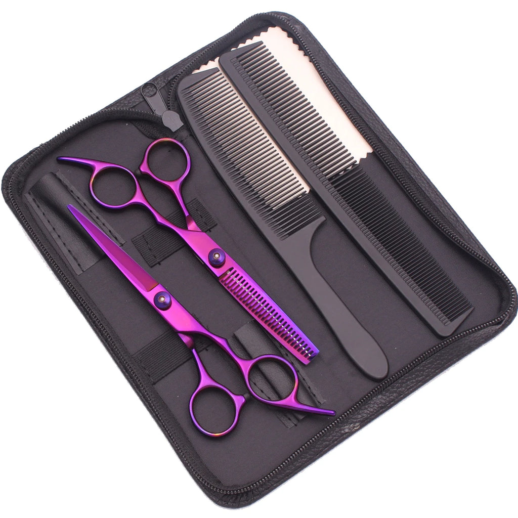 Hairdressing Scissors Black-Gold Hair Scissors Professional 6" JP Stainless Thinning Shears Haircut Scissors Barber Shop C1001