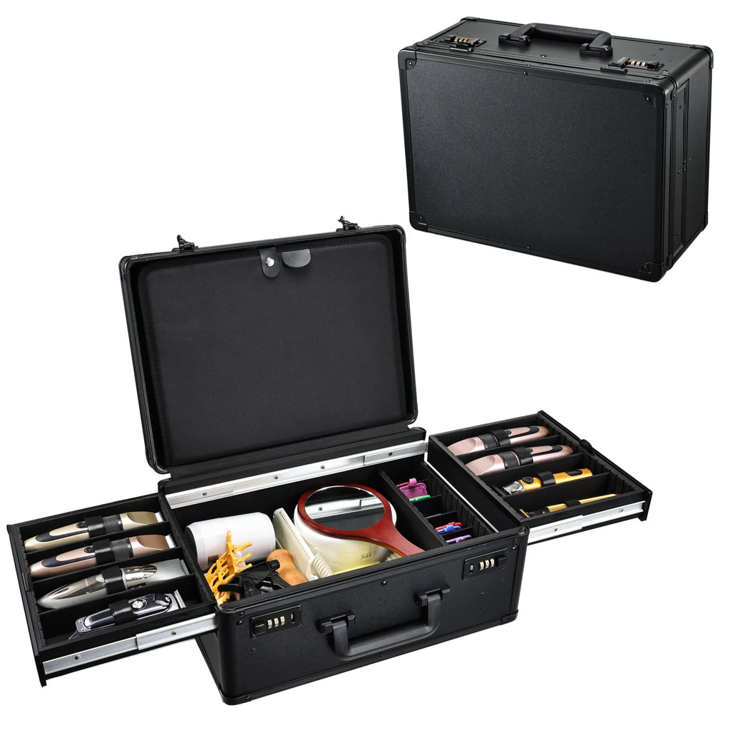 CH Barber Case with Sliding Tray, Professional Barbers Briefcase Tool