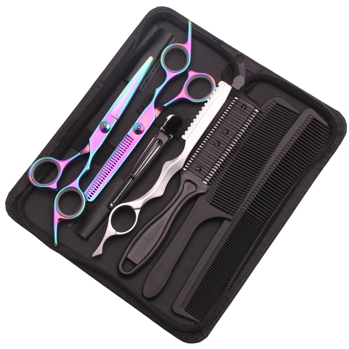 Hairdressing Scissors Black-Gold Hair Scissors Professional 6" JP Stainless Thinning Shears Haircut Scissors Barber Shop C1001