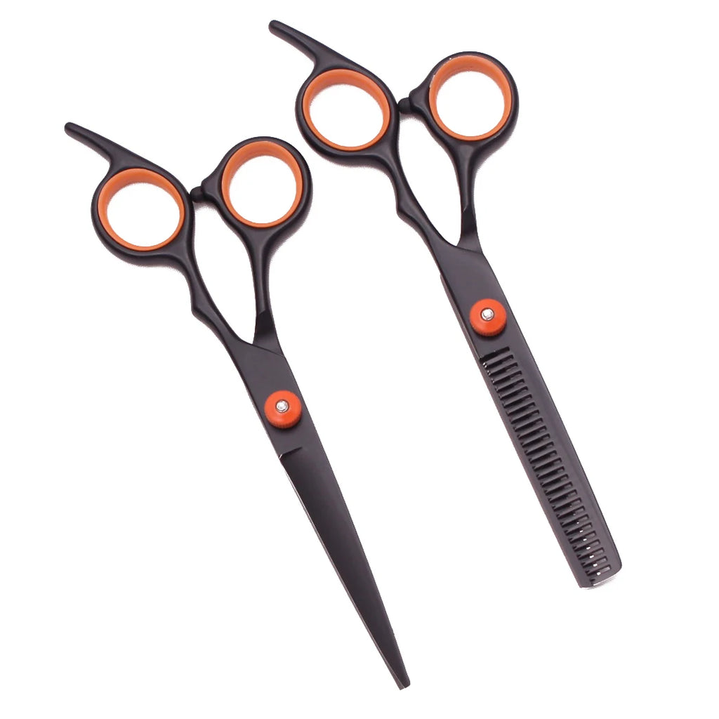Hairdressing Scissors Black-Gold Hair Scissors Professional 6" JP Stainless Thinning Shears Haircut Scissors Barber Shop C1001