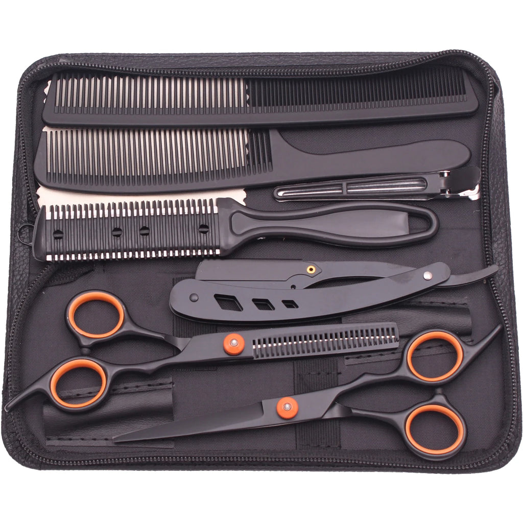 Hairdressing Scissors Black-Gold Hair Scissors Professional 6" JP Stainless Thinning Shears Haircut Scissors Barber Shop C1001
