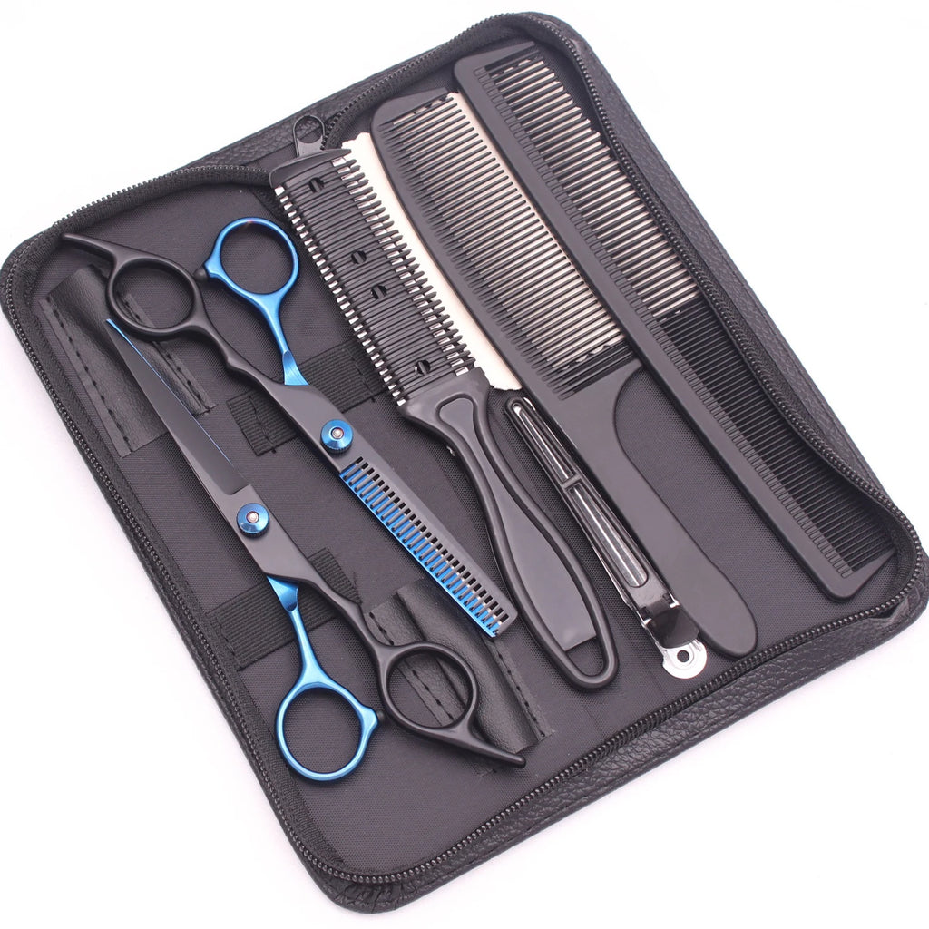 Hairdressing Scissors Black-Gold Hair Scissors Professional 6" JP Stainless Thinning Shears Haircut Scissors Barber Shop C1001