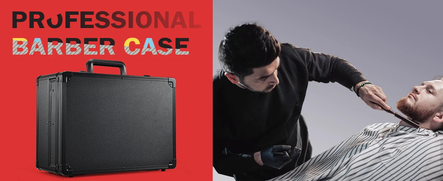 CH Barber Case with Sliding Tray, Professional Barbers Briefcase Tool