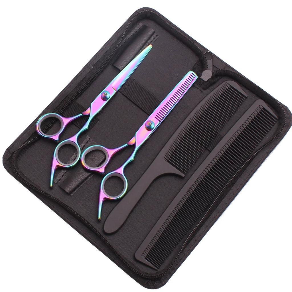Hairdressing Scissors Black-Gold Hair Scissors Professional 6" JP Stainless Thinning Shears Haircut Scissors Barber Shop C1001