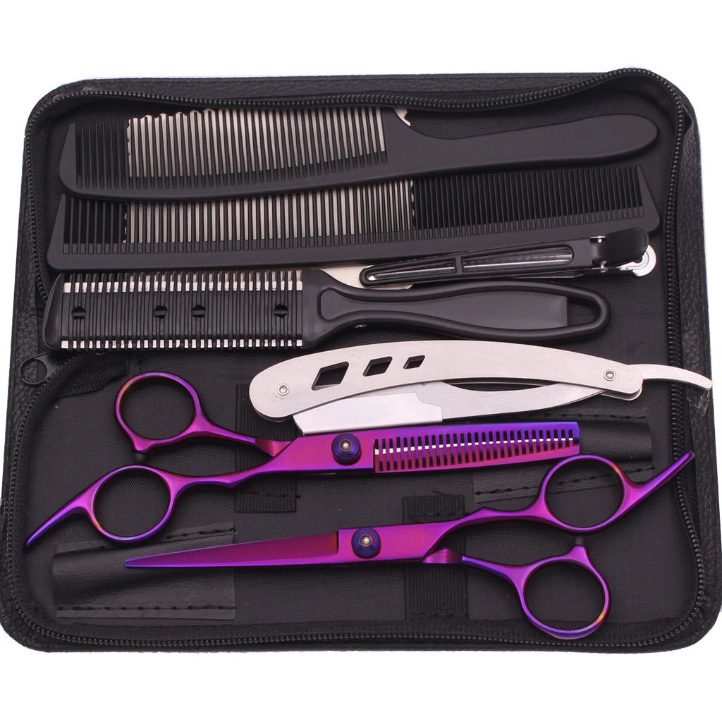 Hairdressing Scissors Black-Gold Hair Scissors Professional 6" JP Stainless Thinning Shears Haircut Scissors Barber Shop C1001