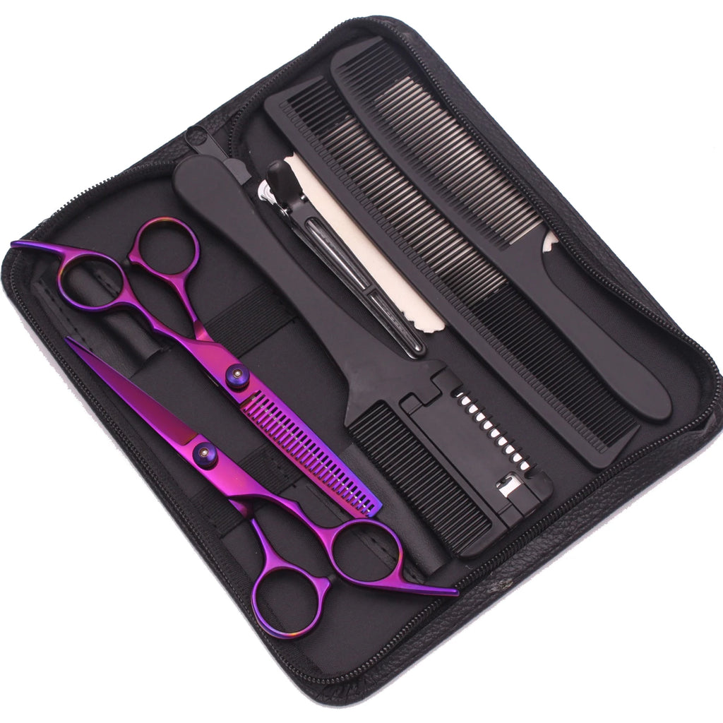 Hairdressing Scissors Black-Gold Hair Scissors Professional 6" JP Stainless Thinning Shears Haircut Scissors Barber Shop C1001