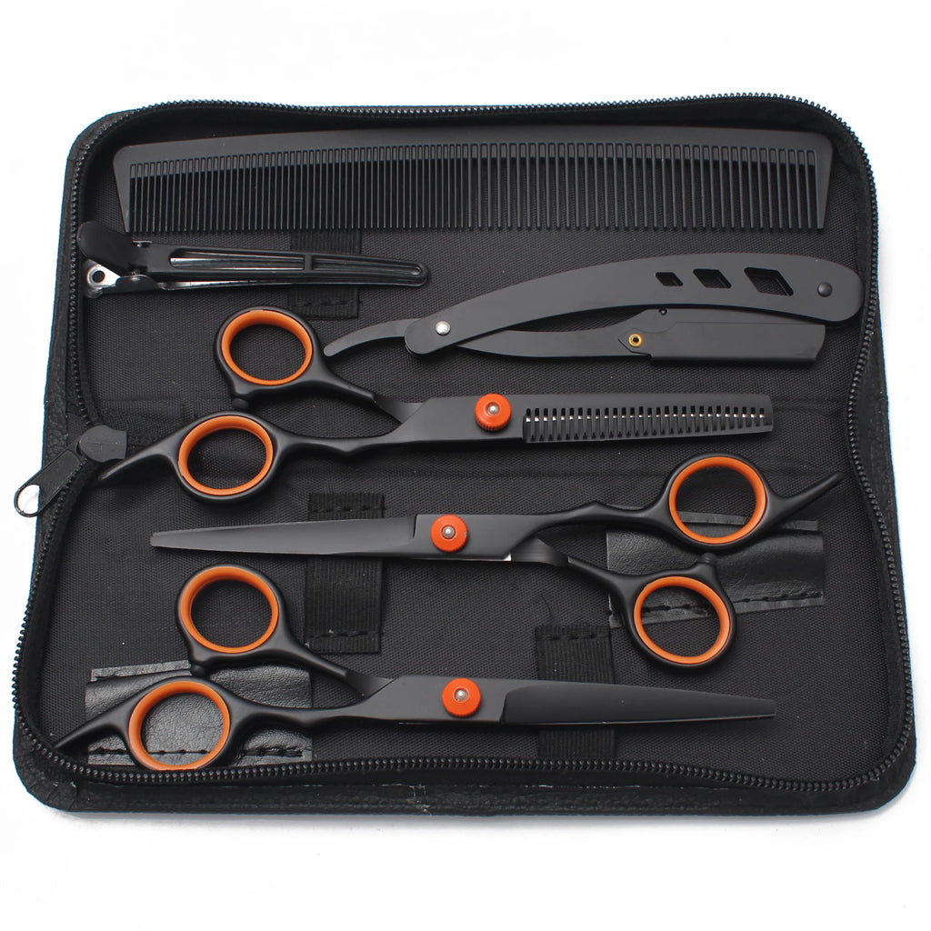 Hairdressing Scissors Black-Gold Hair Scissors Professional 6" JP Stainless Thinning Shears Haircut Scissors Barber Shop C1001
