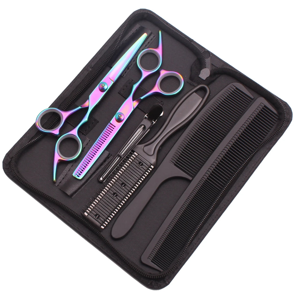 Hairdressing Scissors Black-Gold Hair Scissors Professional 6" JP Stainless Thinning Shears Haircut Scissors Barber Shop C1001